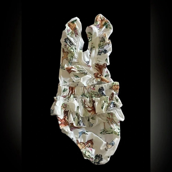 Baby Girl Ruffled Cap Sleeve Romper with Self-tied Headband 2pcs Outfit - Picture 4 of 8